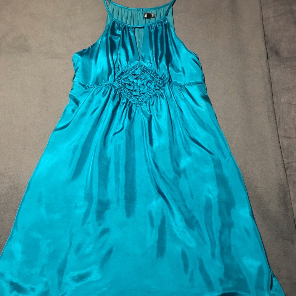 Pretty turquoise silk dress